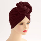 SOLID COLOR ETHNIC BAOTOU TWIST BALL HEADSCARF_CWASC2462