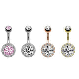 ELEGANT CZ CRYSTAL BELLY RING STAINLESS STEEL_CWMM9323