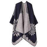 Warm Shawl Knitted Double-Sided Thickened Cape_Cwasc2166