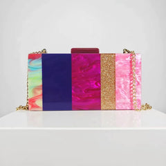 Marble Acrylic Pearl Clutch Stylish Crossbody Bag_Cwab5961