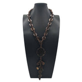 BOHEMIAN COCONUT WOOD BEAD LONG NECKLACE_CWMM4552
