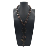 BOHEMIAN COCONUT WOOD BEAD LONG NECKLACE_CWMM4552