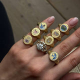 STAINLESS STEEL FASHION PAINTED RHINESTONE RING_CWMM5706