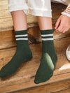 2 STRIPE COTTON MID SOCKS FOR WOMEN WHOLESALE_CWMS070
