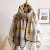 Vintage Tartan Wrap Scarf With Soft Texture_Cwasc2751