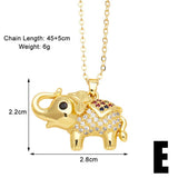 ELEPHANT GOLD PLATEDPENDANT NECKLACE INLAID ZIRCON_CWAJE0901