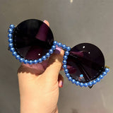FASHIONABLE ROUND HALF FRAME SMALL SUNGLASSES_CWASG0782