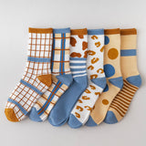 NEW CUTE BLUE PLAID SOCKS_CWMS0474