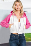 Women Color Matching Short Hoodie_Cwohol419