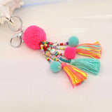 BOHEMIAN TASSEL WOMENS BAG PENDANT KEYCHAIN_CWMM3560