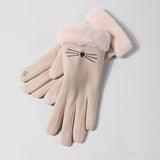 Womens Winter Plush Warm Cute Gloves_Cwag0064