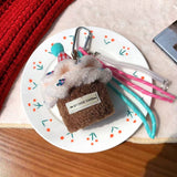Cwmm10407_Cute Cake Keychain Cartoon Backpack Charm Pendant