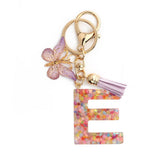 PINK SNOWFLAKE LETTER BUTTERFLY KEYCHAIN_CWMM6865