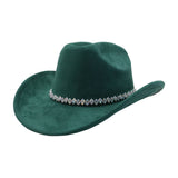 Unisex Suede Western Cowboy Jazz Fedora Hat_Cwah04422