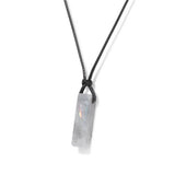 Cwaje3881_Irregular Stone Rectangular Pendant Necklace