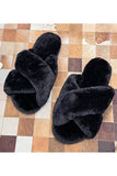 CROSS STRAP FLUFFY CASUAL SLIPPERS_CWSHS199