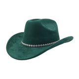 Western Ethnic Suede Cowboy Fedora Hat_Cwah04482