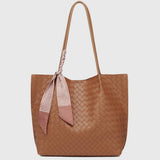 LARGE WOVEN TEXTURE TOTE BAG STYLISH ELEGANT_cWAB5117