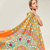 Twill Satin"First Love"Print Large Scarf For Women_Cwasc0667