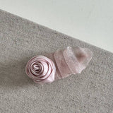 PINK ROSE MESH HAIR CLIP CREASE DUCKBILL BANG PIN_CWAHA4693