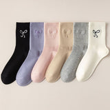 Women'S Embroidered Bow Crew Socks_Cwms0921