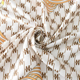 CHAIN PRINT SATIN SQUARE SCARF FOR SUMMER SUN_CWASC1158