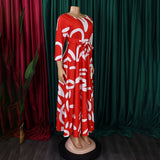 FASHIONABLE PRINTED LACE UP OVERSIZED DRESS_CWDMD3696