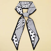 SILKY BOWKNOT SCARF WITH FLORAL LETTER DESIGN_CWASC0087