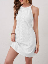 Solid-Color Lace Patchwork Backless Dress