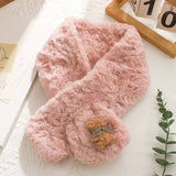 Cute Bear Embossed Warm Plush Scarf_Cwasc1253
