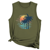 Trendy Loose Fit Coconut Tree Vest For Women