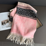 Fresh Floral Winter Tassel Scarf Soft Cashmere_Cwasc03248