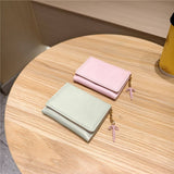 Cute Striped Trifold Wallet With Bow Charm_Cwab06210