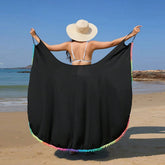 TASSEL DETAIL ONE PIECE BEACH DRESS RESORT STYLE_CWBLS0468