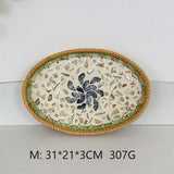 RATTAN OVAL FRUIT TEA SHELL TRAY STORAGE BASKET_CWMM4501