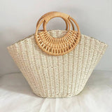 SUMMER BEACH SEA STRAW RATTAN TOTE CLUTCH BAGS_CWAB0814