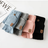Winter Warm Half Finger Flip Touch Screen Gloves_Cwmm1495