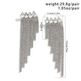 FRENCH STYLE TASSEL RHINESTONE EARRINGS_CWAJE1140