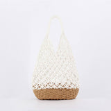 TASSEL HOLLOW COTTON ROPE HAND WOVEN BAG_CWAB4690