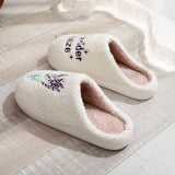 LAVENDER PATTERN WARM COTTON SLIPPERS_CWSHS0451