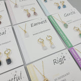 NATURAL STONE NECKLACE AND EARRING SET_CWAJE1055