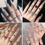 BLACK FINGER TATTOOS MINIMALIST SEXY LOOK_CWMM8235