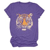 Women Summer Tee With Stylish Tiger Print_Cwttsl0494