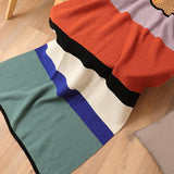 SIMPLE COLOR MATCHING STRIPED KNITTING BLANKET_CWASC0352