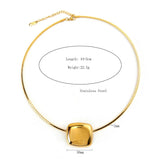 MINIMALIST 18K STEEL SQUARE NECKLACE FADE RESISTANT_CWMM8833