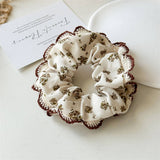 CREAM COLOR HIGH ELASTIC LACE HAIR TIE_CWAHA1351