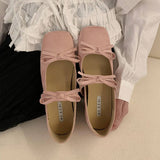 PINK BALLET FLATS WITH BOW PLATFORM MARY JANE_CWSHF0147