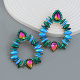 COLORFUL CRYSTAL GEOMETRIC DROP STUD EARRINGS_CWAJE0536