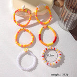 COLORFUL POLYMER CLAY FLOWER SHELL BRACELET SET_CWMM3514