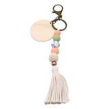 ROUND WOODEN BEADED TASSEL KEYCHAIN_CWMM1560